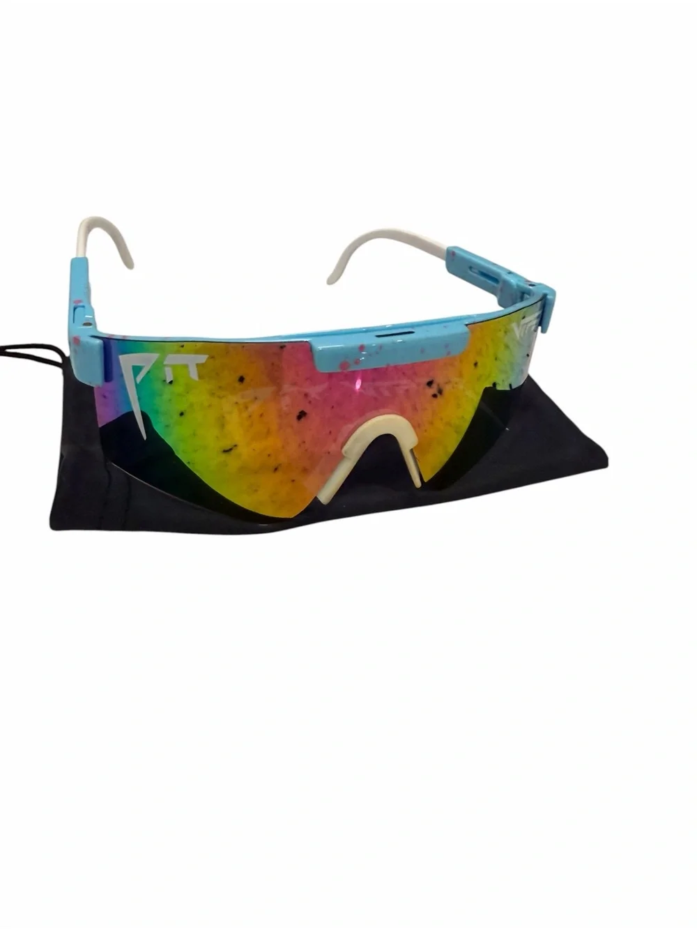 PIT VIPER The Gobby Polarized Sunglasses Blue Pink Splatter NWOT